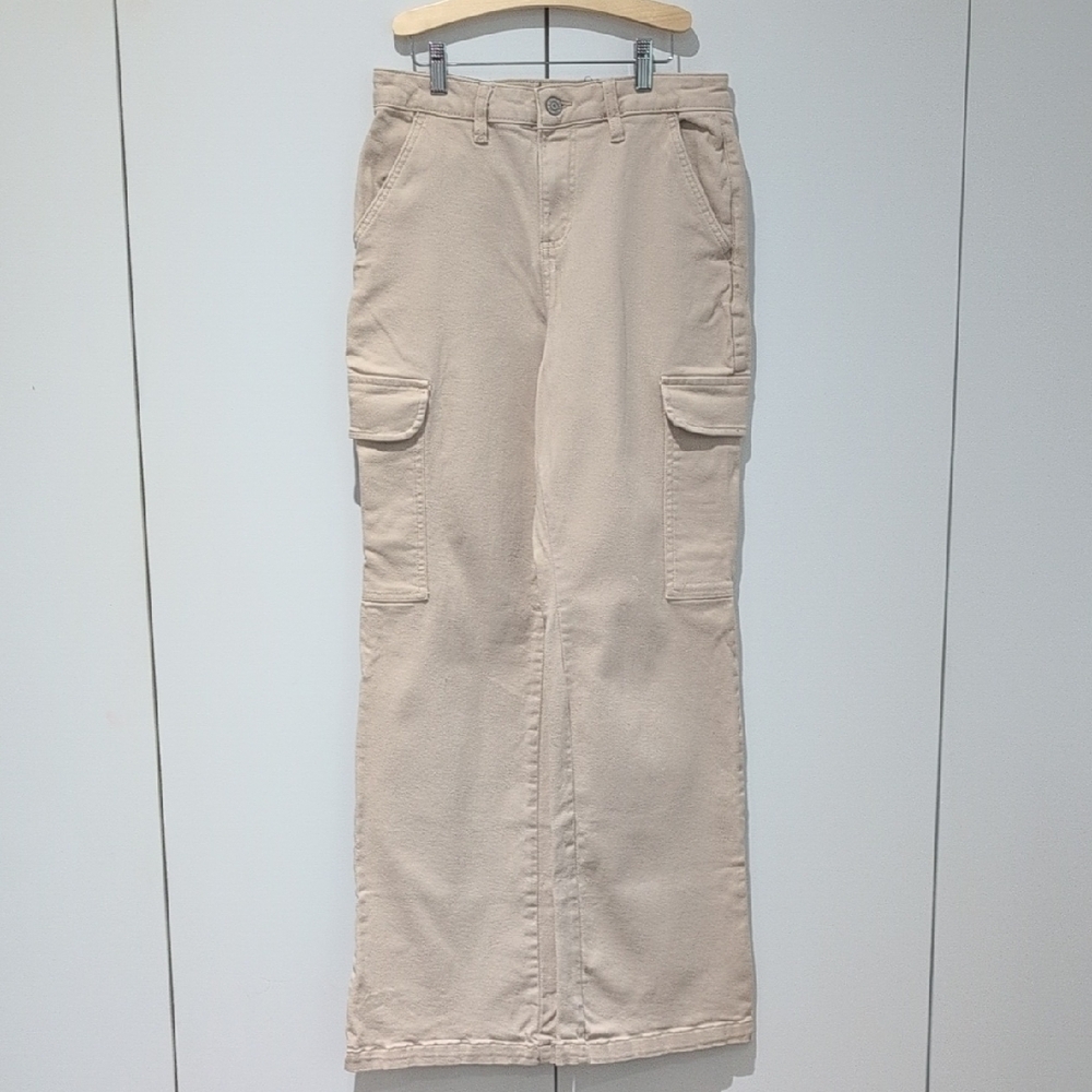 Bluenotes Super High-rise Baggy Utility Pants Light Tan Soft Denim Size Small
